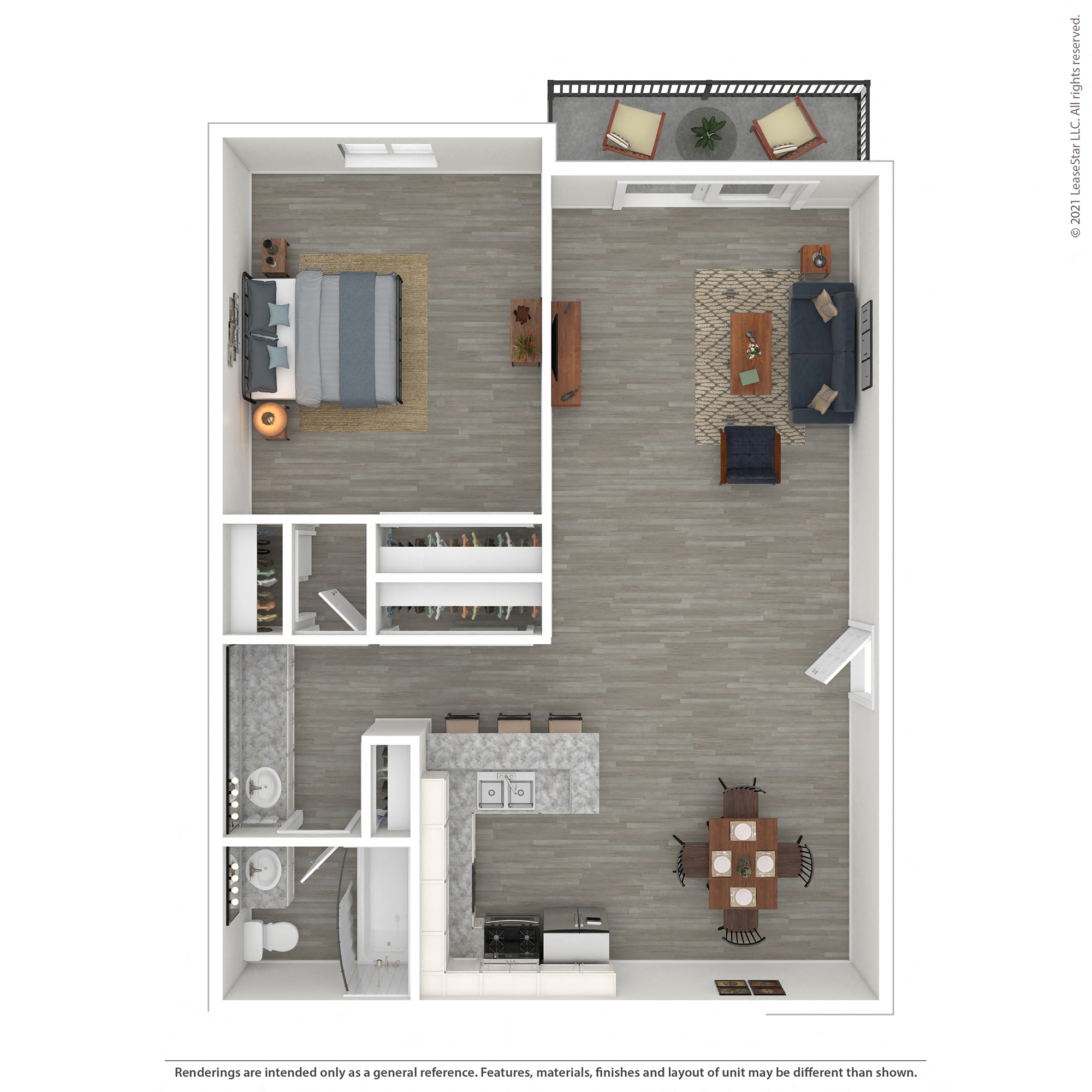 Casa Granada 1 Bedroom Floor Plan